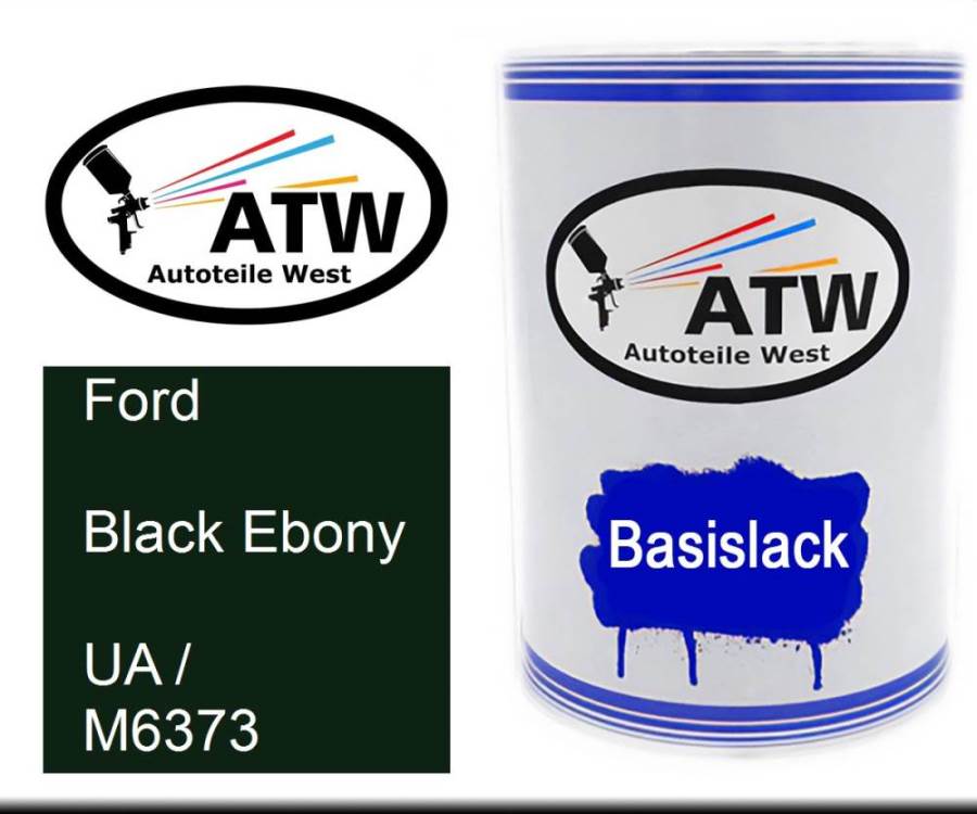 Ford, Black Ebony, UA / M6373: 500ml Lackdose, von ATW Autoteile West.